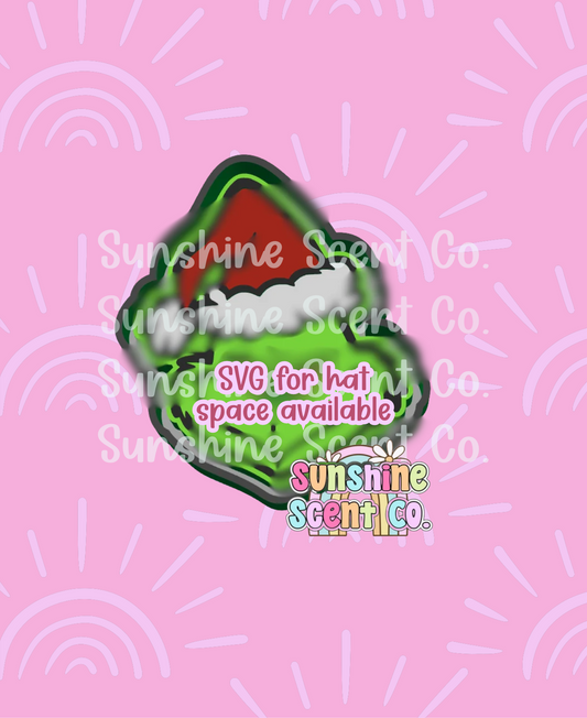 Grumpy Santa with Hat Freshie Mold