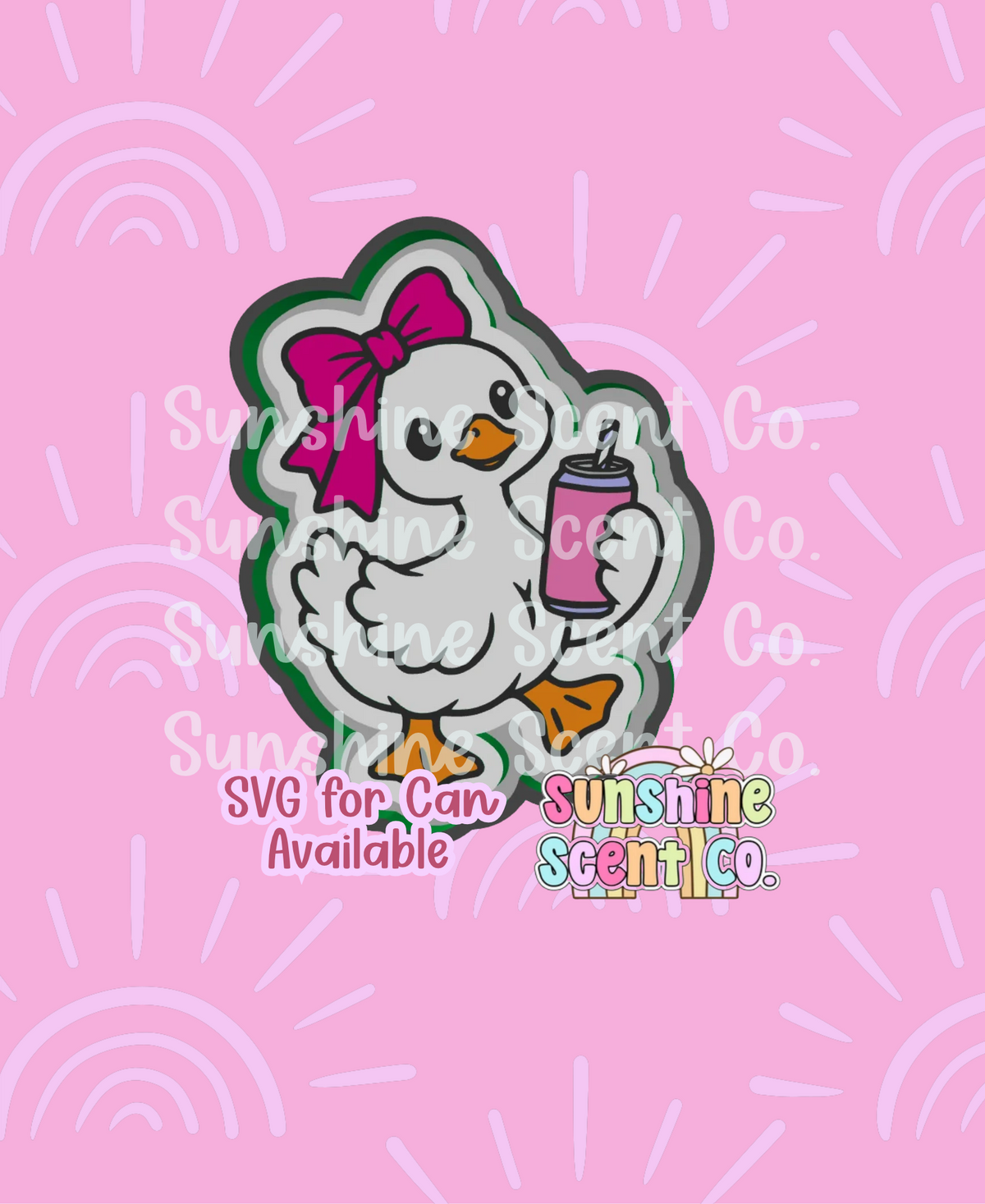 Silly Goose holding Drink Can Freshie Mold