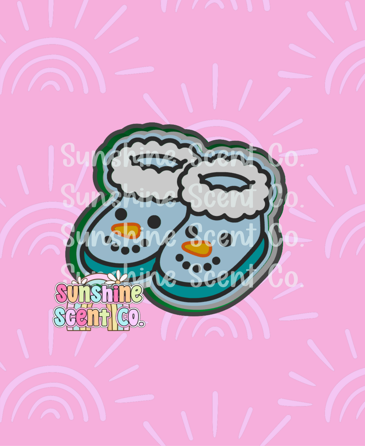 Snowman Slippers Freshie Mold