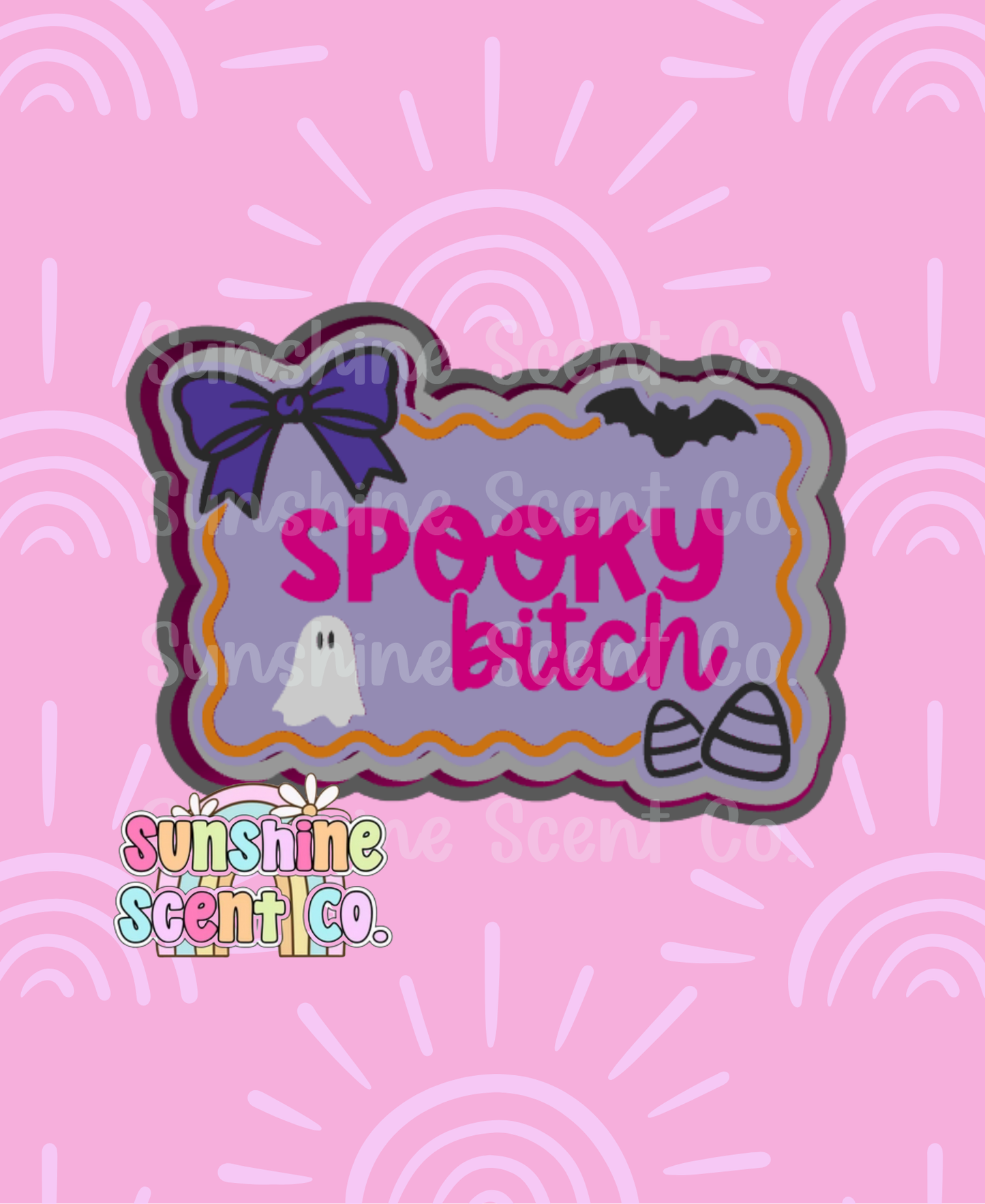 Spooky B* Bow Frame Freshie Mold