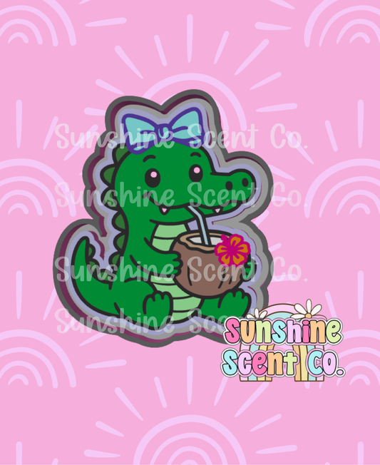 Crocodile with Coconut Drink Freshie Mold