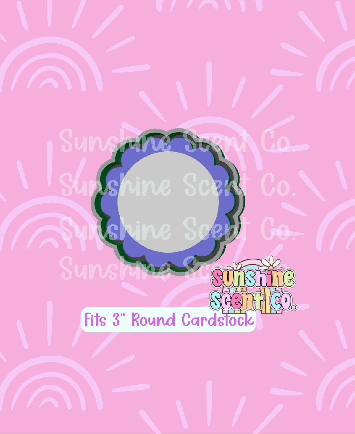 Flower Scalloped Circle for 3" Cardstock Freshie Mold