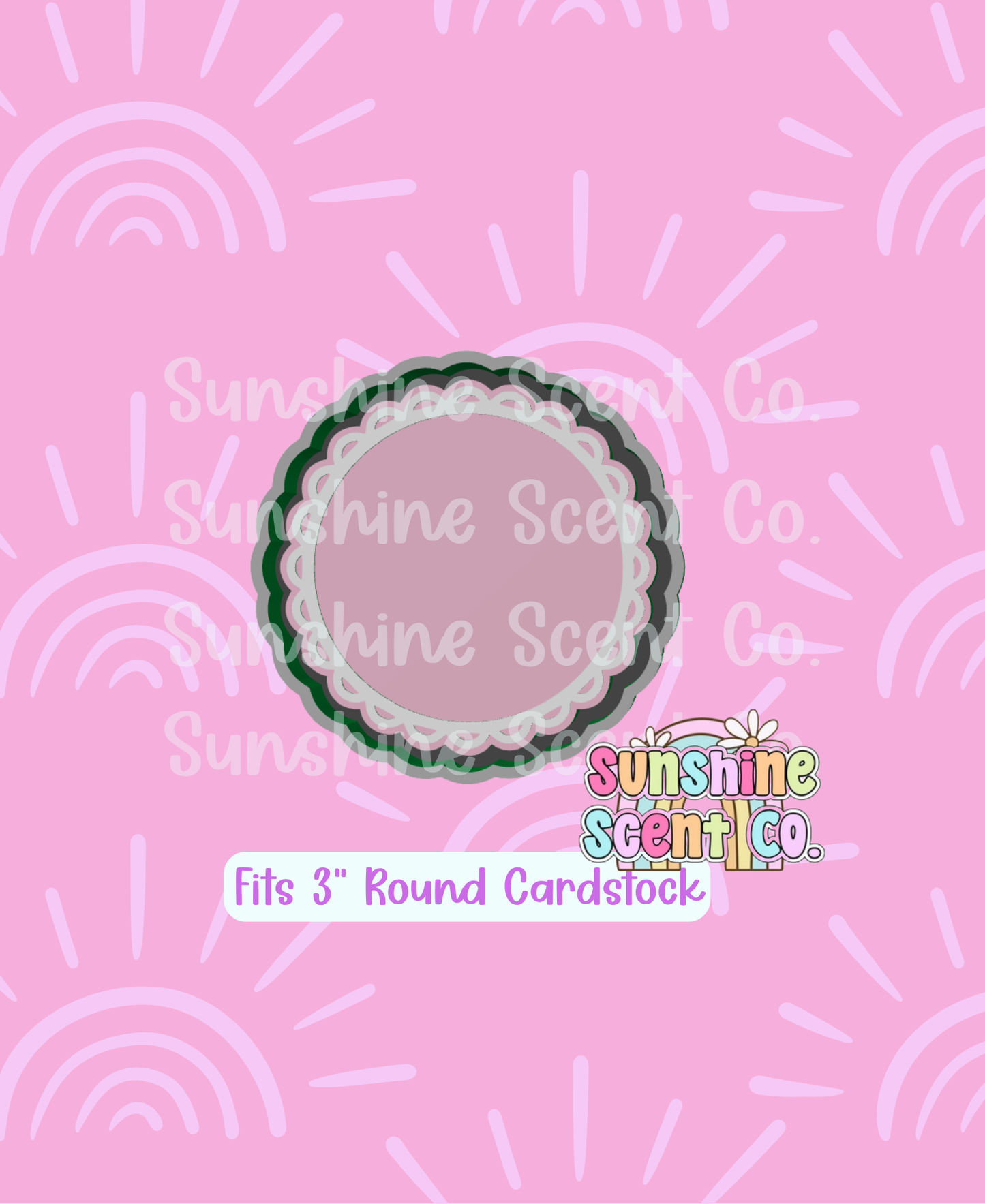 Lace Border Circle for 3" Cardstock Freshie Mold