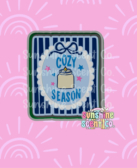 Cozy Season Striped Bow Frame Freshie Mold