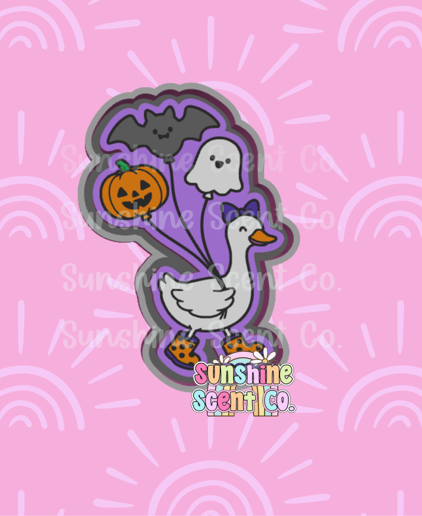Silly goose with Spooky Balloons Freshie Mold