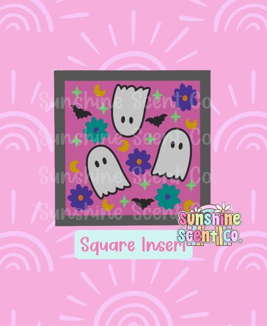 Ghosts, Flowers and Bats 3.5" Square INSERT Freshie Mold