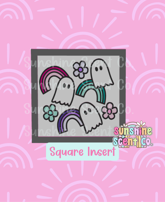 Groovy Rainbows and Ghosts 3.5" Square INSERT Freshie Mold