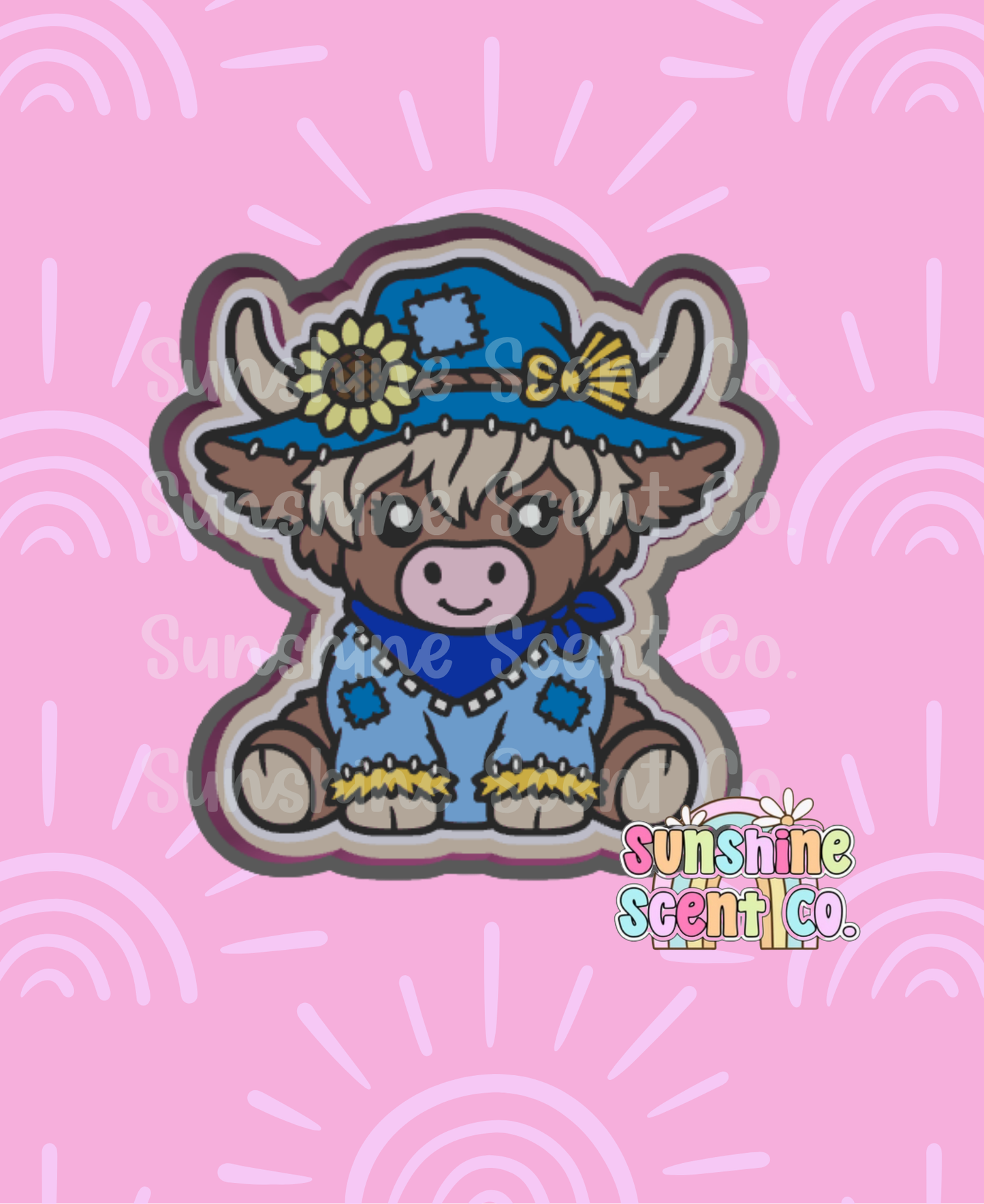 Highland Cow Scarecrow Freshie Mold