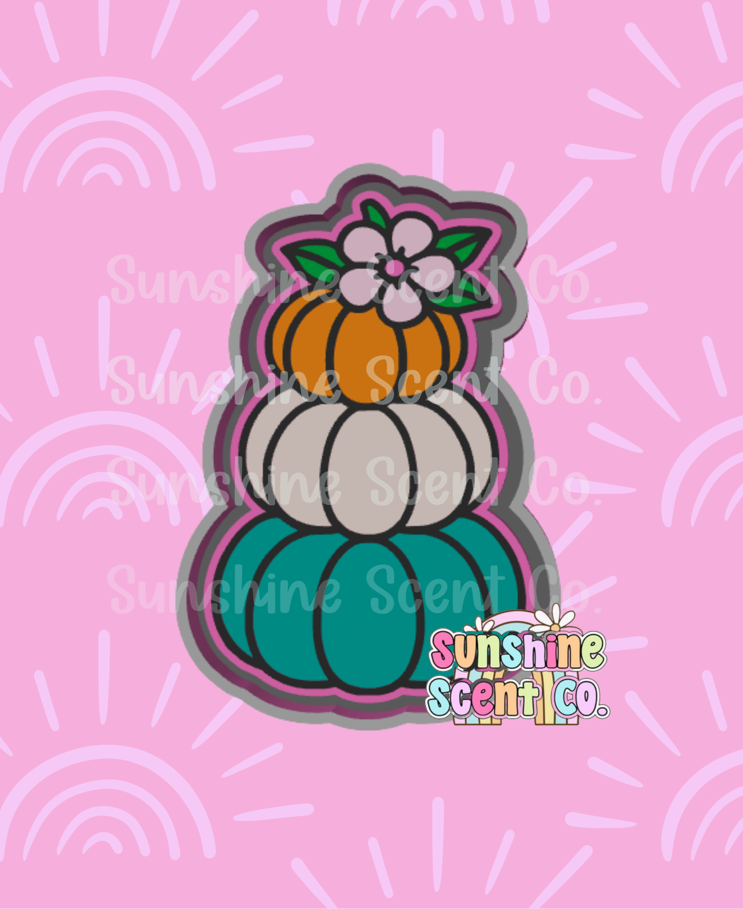 Pumpkin Stack with Flower Freshie Mold