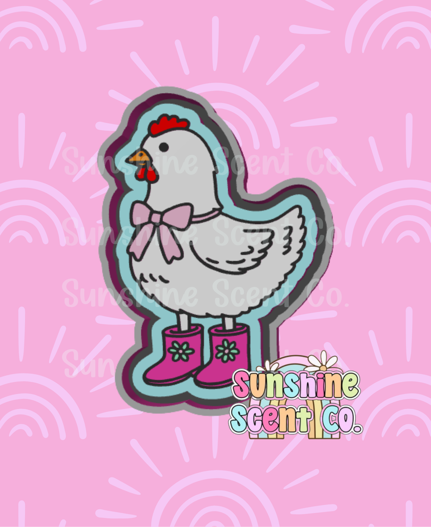 Chicken Wearing Rain Boots Freshie Mold