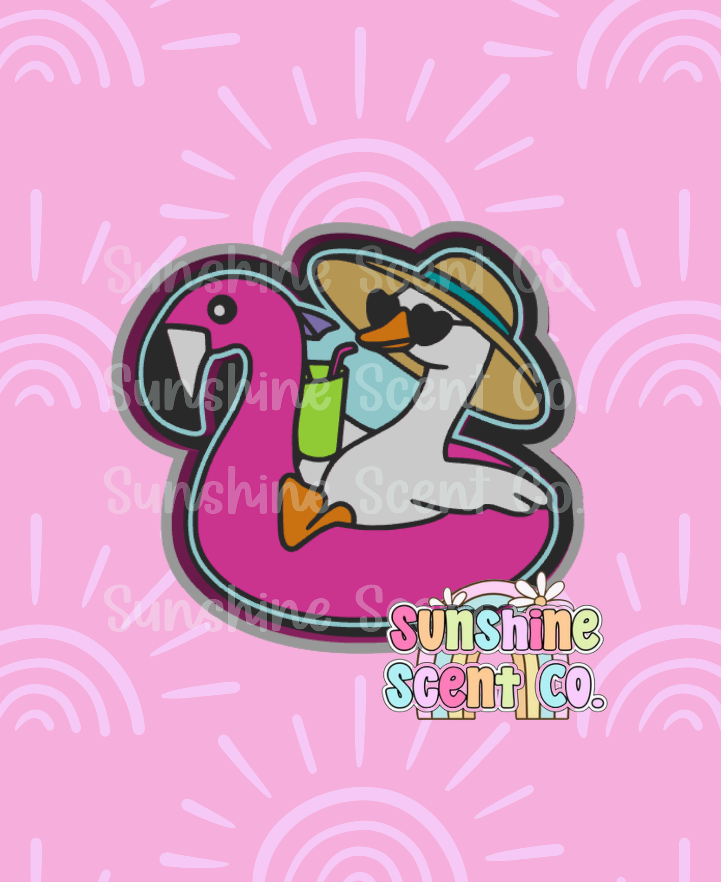 Goose in Flamingo Floatie Freshie Mold