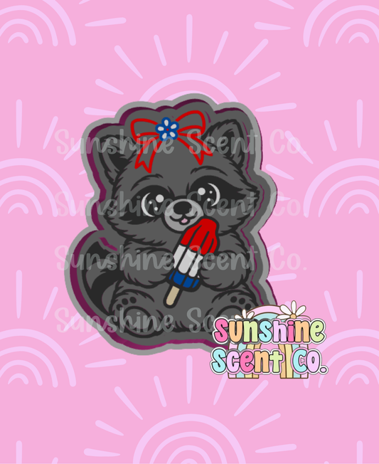 Raccoon holding Popsicle Freshie Mold