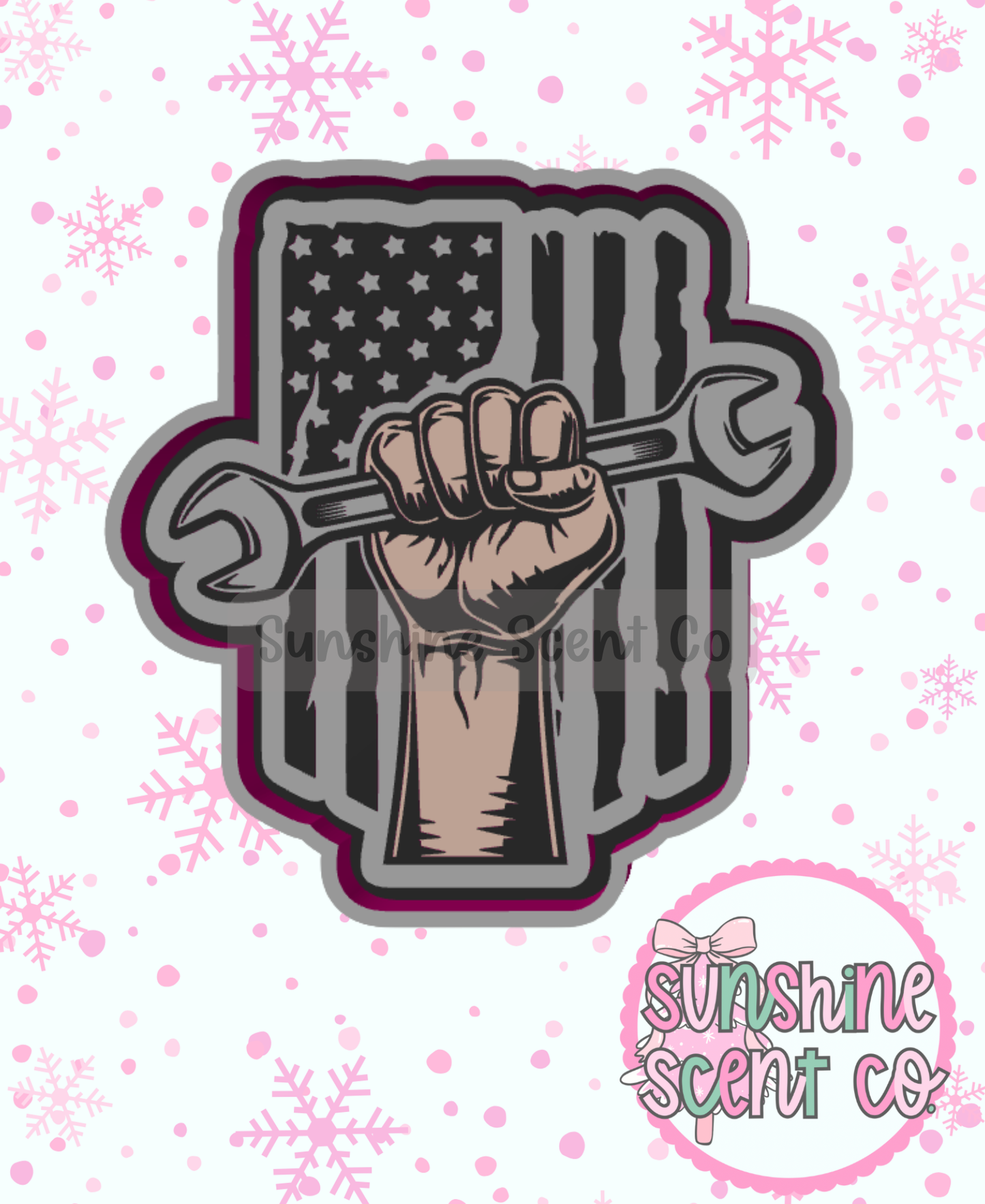 Mechanic Distressed Flag Freshie Mold