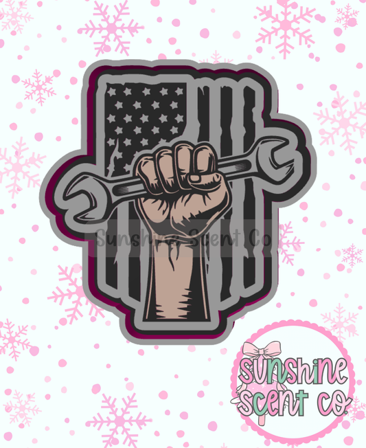 Mechanic Distressed Flag Freshie Mold