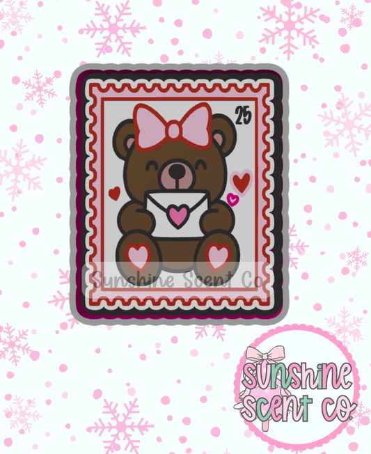 Valentine's Bear Postage Stamp Freshie Mold