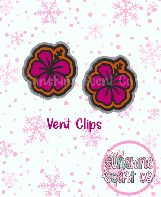 Hibiscus Flower Vent Clip Freshie Molds- Set of 2
