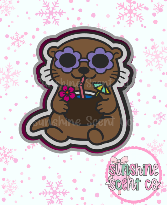 Summer Otter with Coconut Drink Freshie Mold