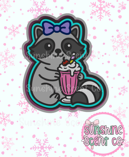 Raccoon with Milkshake Freshie Mold