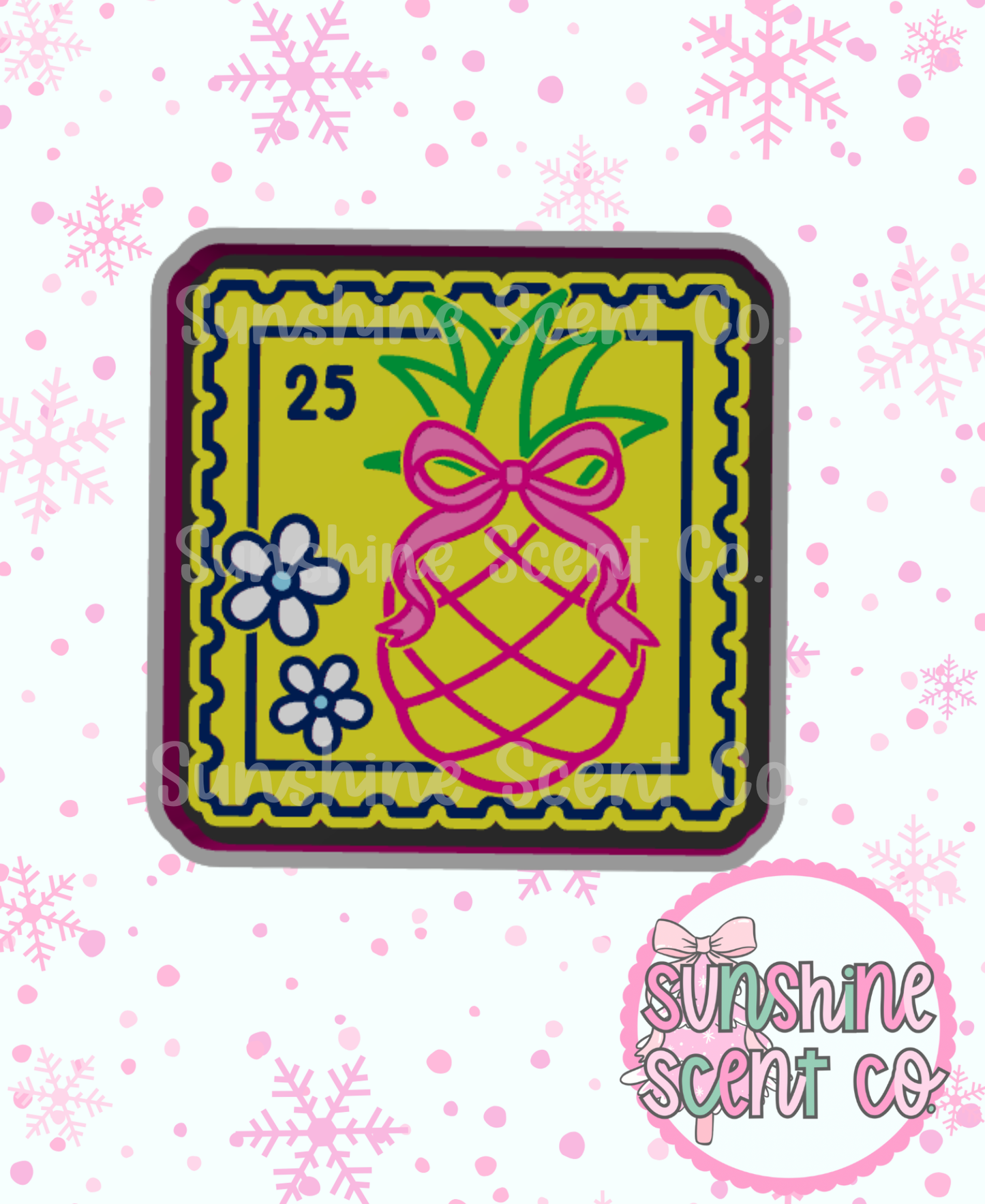 Pineapple Postage Stamp Freshie Mold