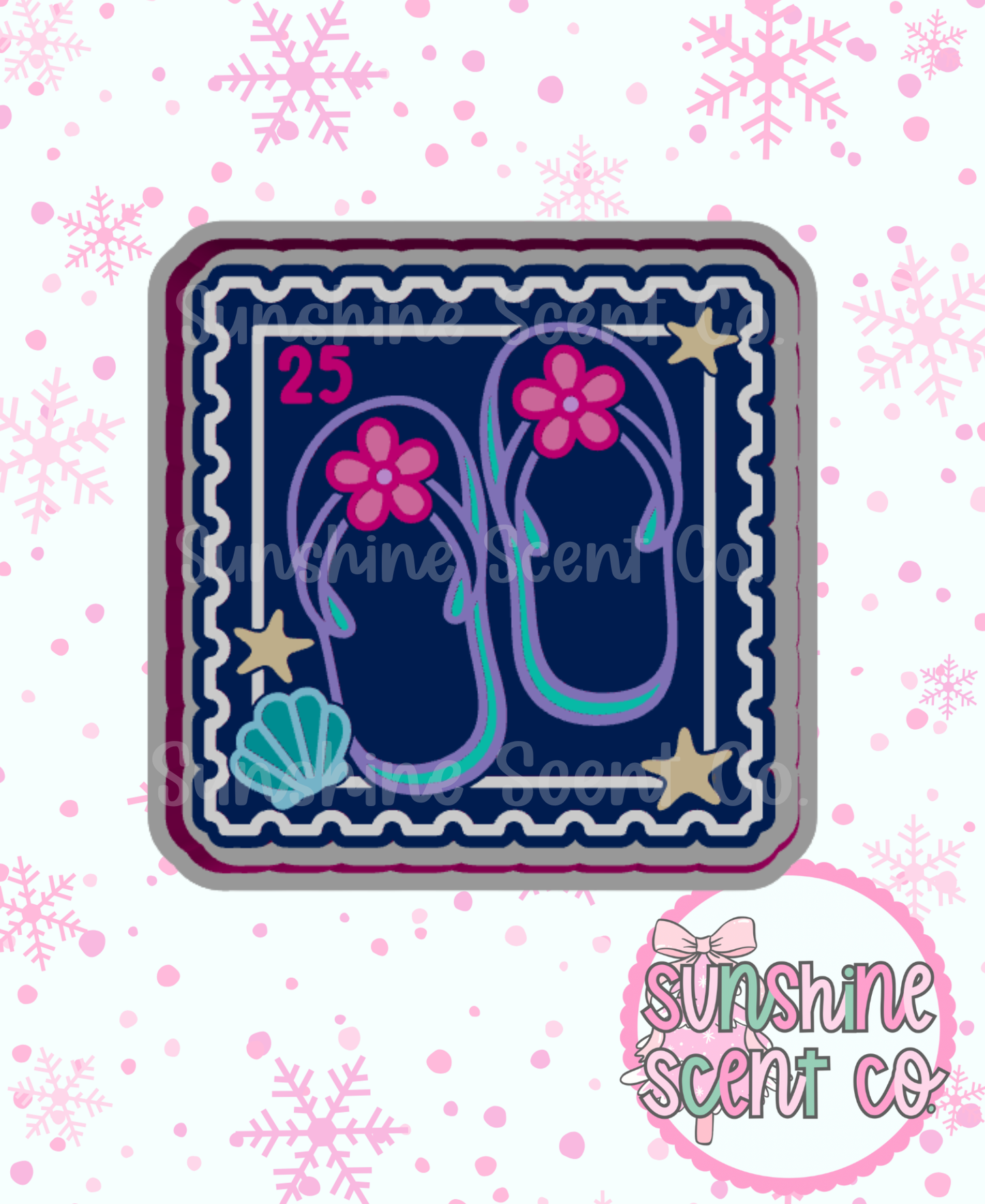 Flip Flop Postage Stamp Freshie Mold
