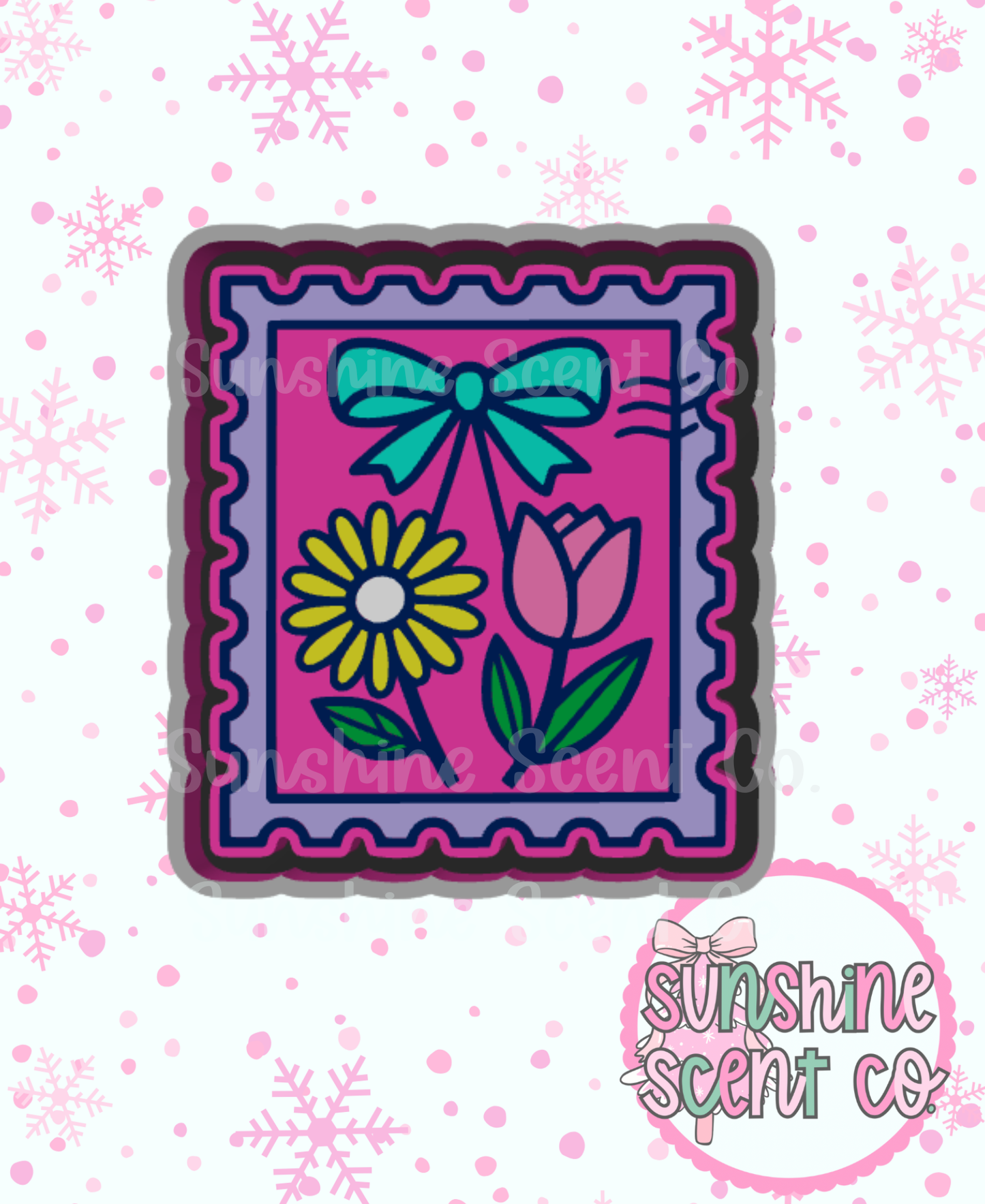 Spring Flowers Postage Stamp Freshie Mold