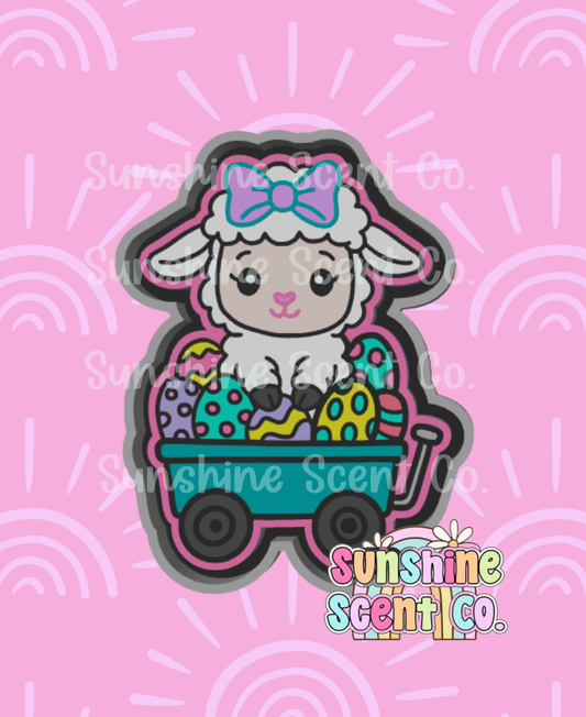 Easter Sheep in Wagon Spring Flowers Freshie Mold