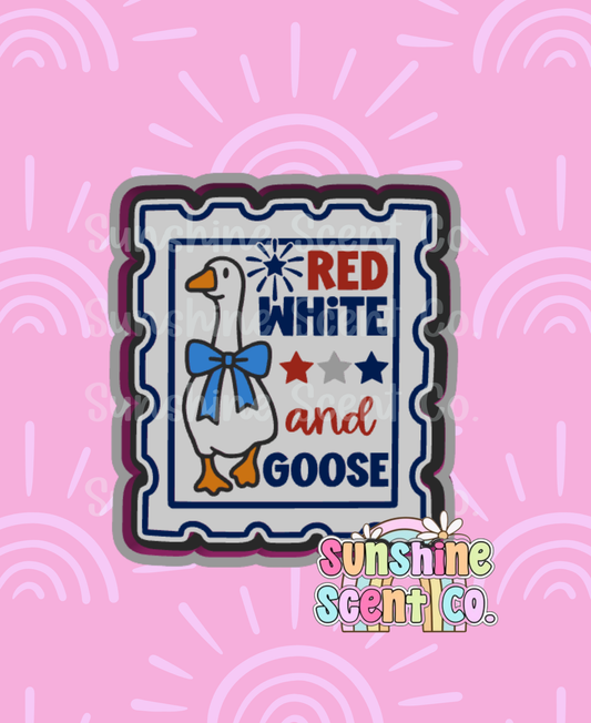 Red White and Goose Postage Stamp Freshie Mold