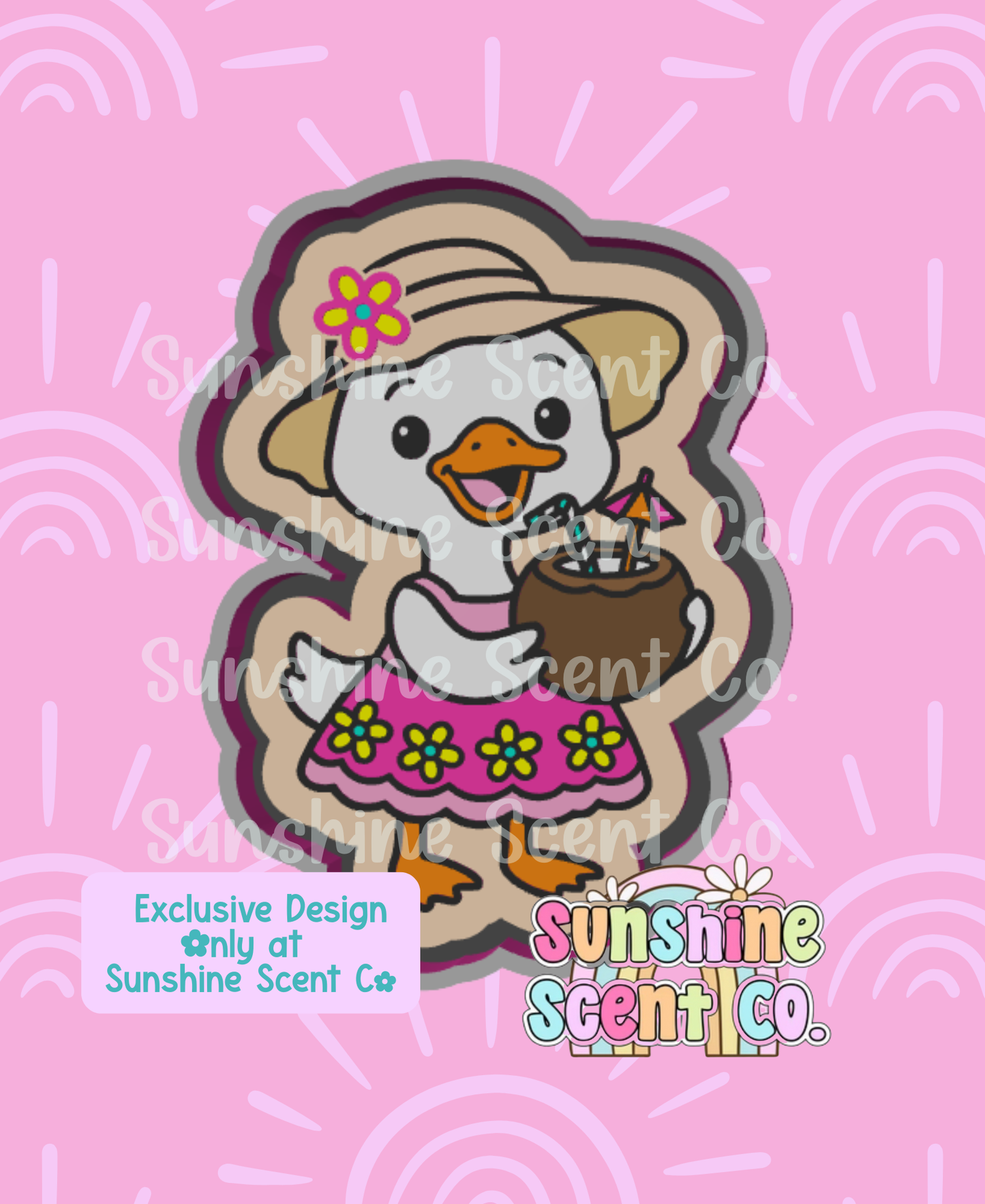 Silly Summer Goose with COCONUT DRINK Freshie Mold