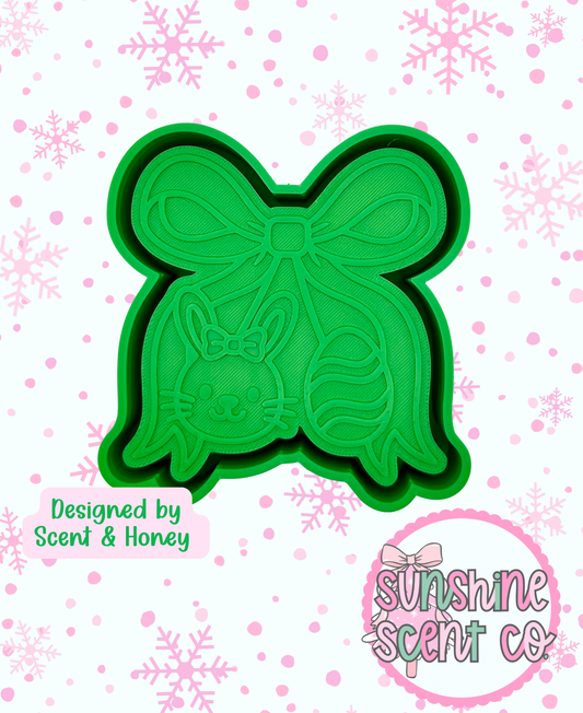 Bunny and Egg Cherries with Bow Freshie Mold