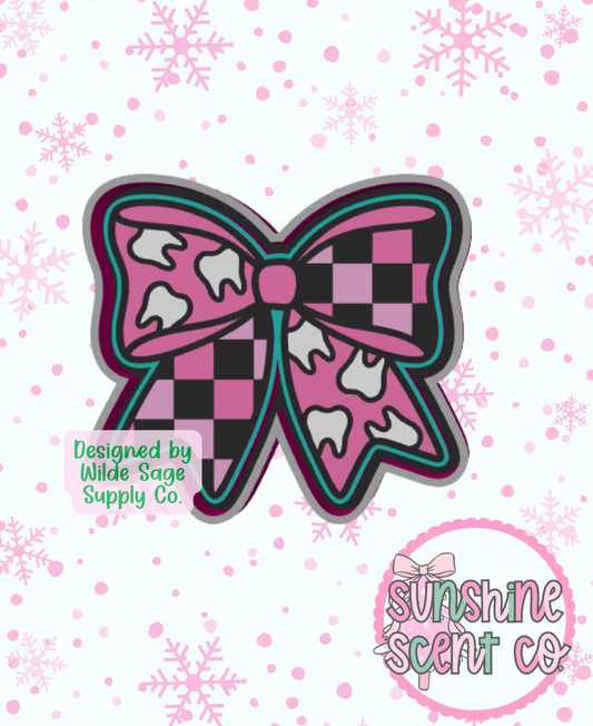 Checkered Dental Bow Freshie Mold