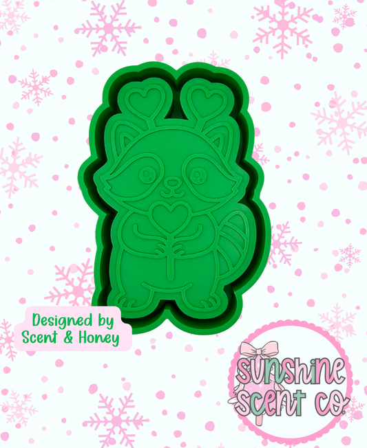 Heart Lollipop Raccoon Freshie Mold
