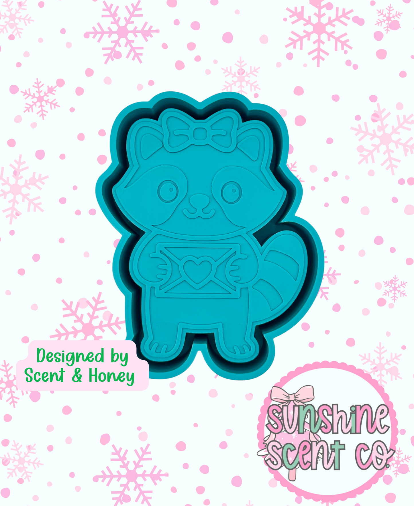 Love Letter Raccoon Freshie Mold