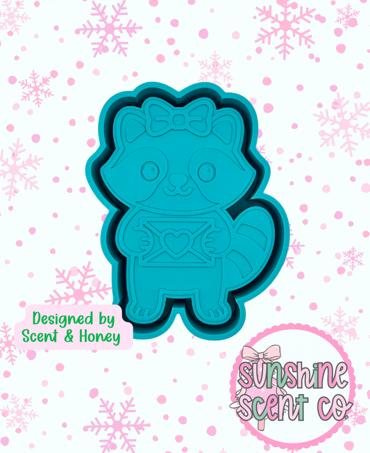 Love Letter Raccoon Freshie Mold
