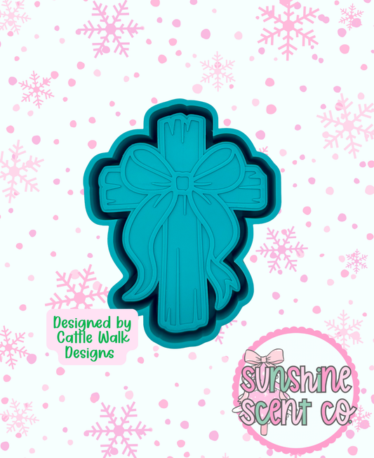 Cross with Bow Freshie Mold