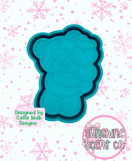 Bear Holding Hearts Freshie Mold