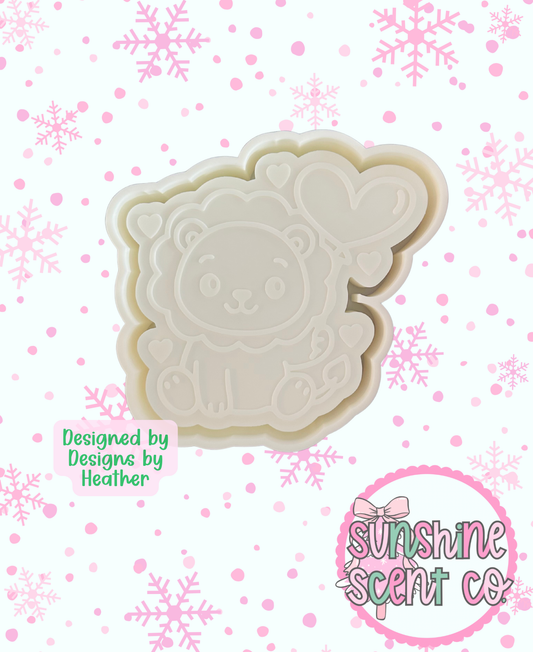 Lion with Heart Balloon Freshie Mold
