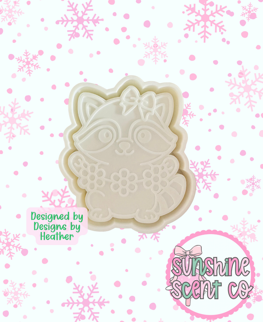 Flower Garland Raccoon Freshie Mold