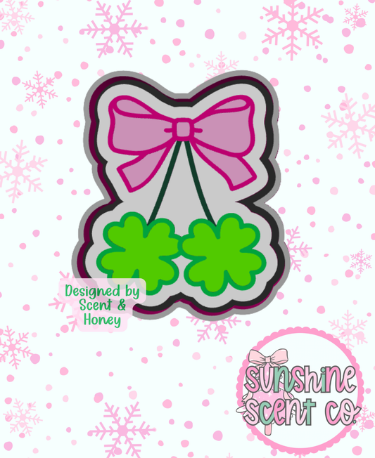 Clover Cherries with Bow Freshie Mold