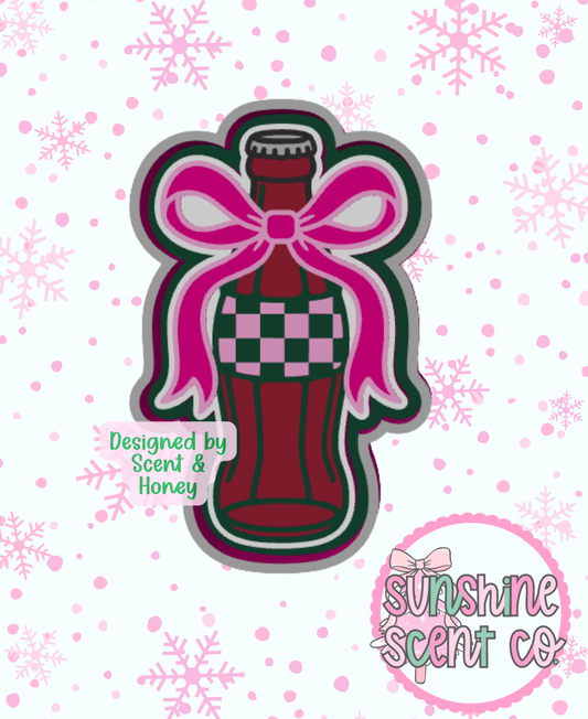Checkered Sleeve Soda Bottle With Bow Freshie Mold