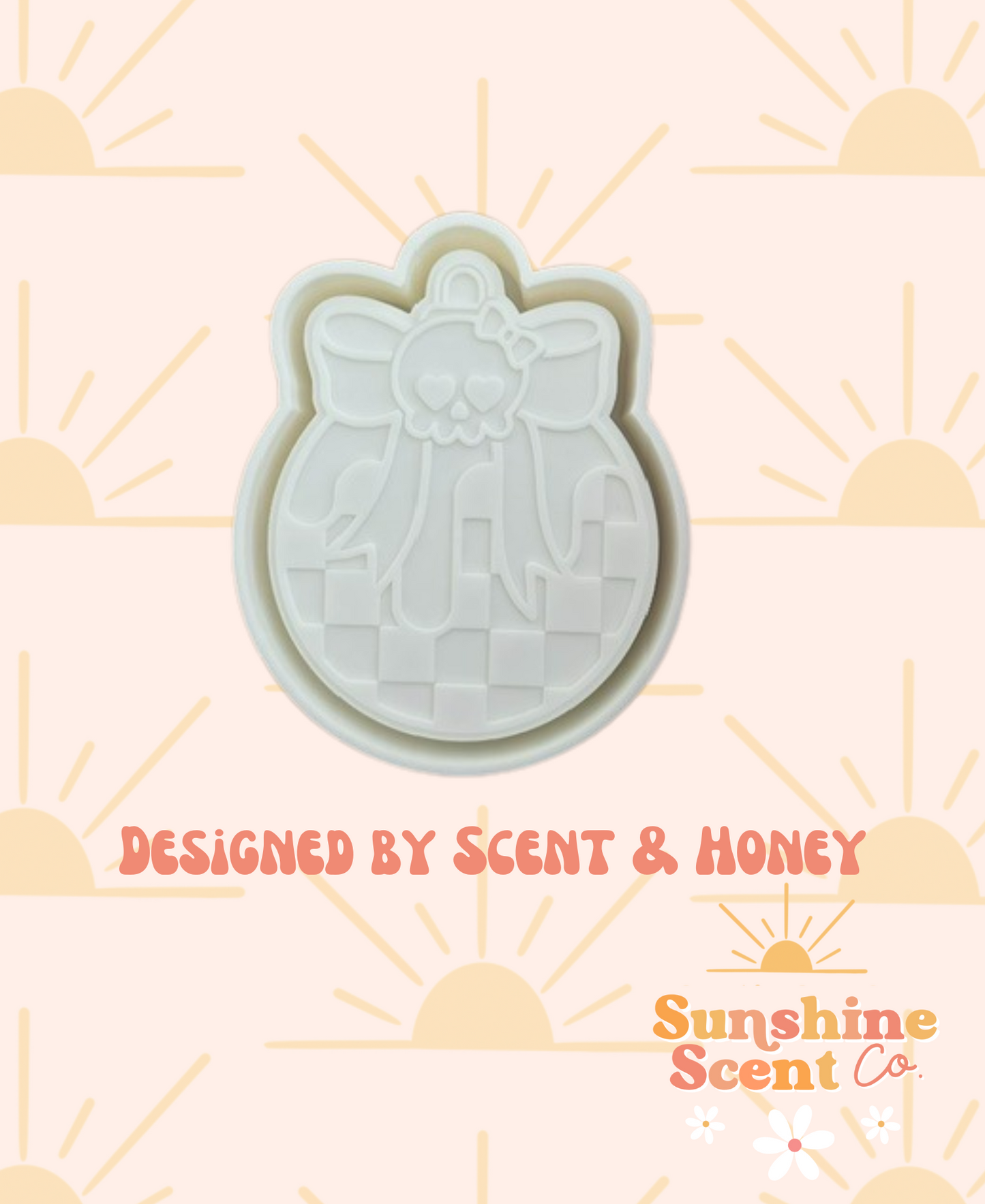 Skull Bow Ornament Freshie Mold