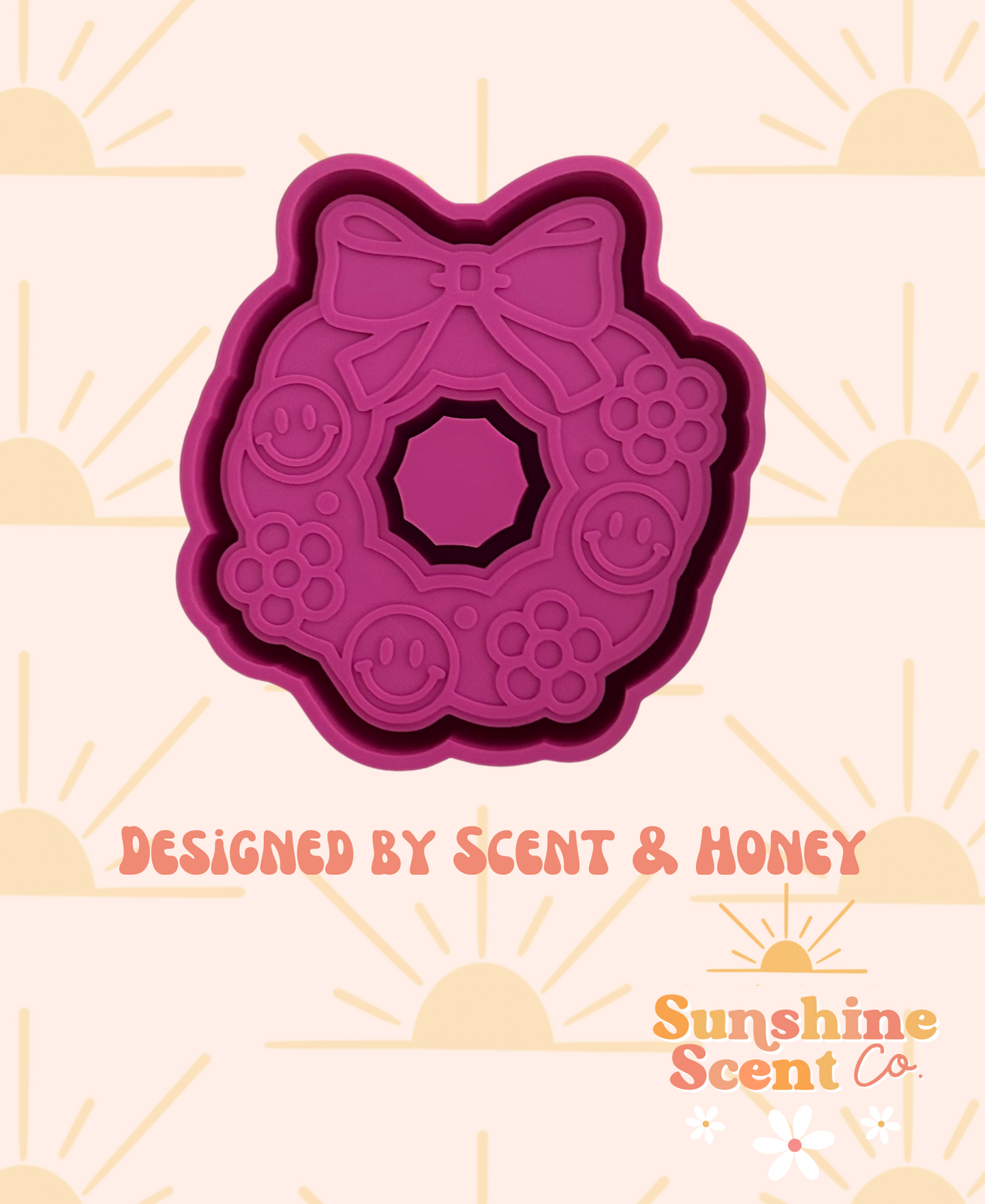 Groovy Wreath with Happy Faces Freshie Mold