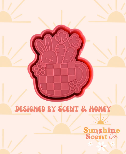 Checkered Bunny Mug Freshie Mold