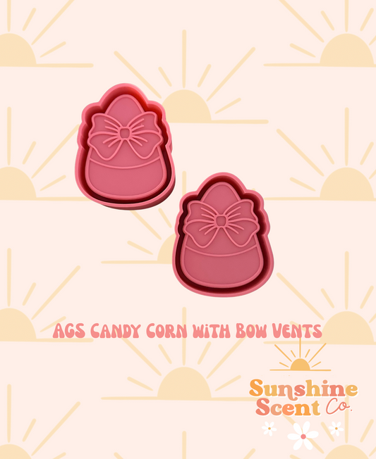 Candy Corn with Bow Vent Clip Freshie Molds- Set of 2