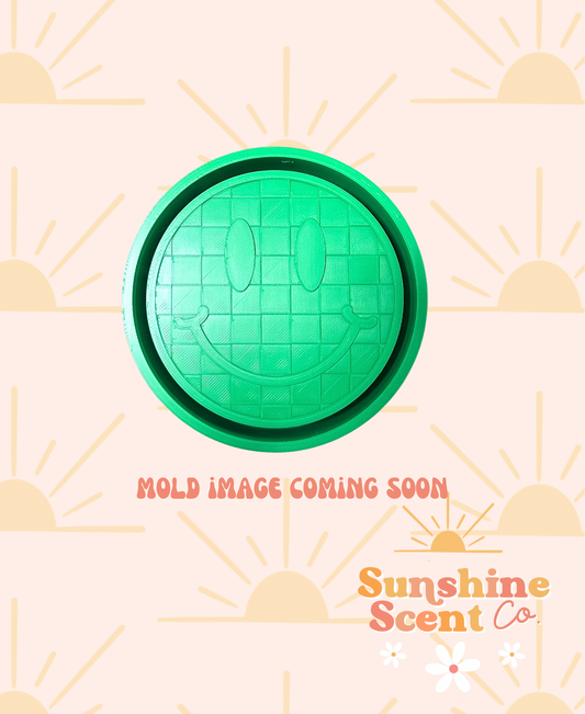 Plain Checkered Smiley Silicone Freshie Mold