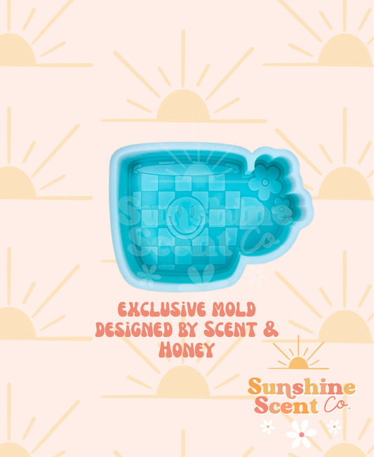 Checkered Happy Mug Freshie Mold