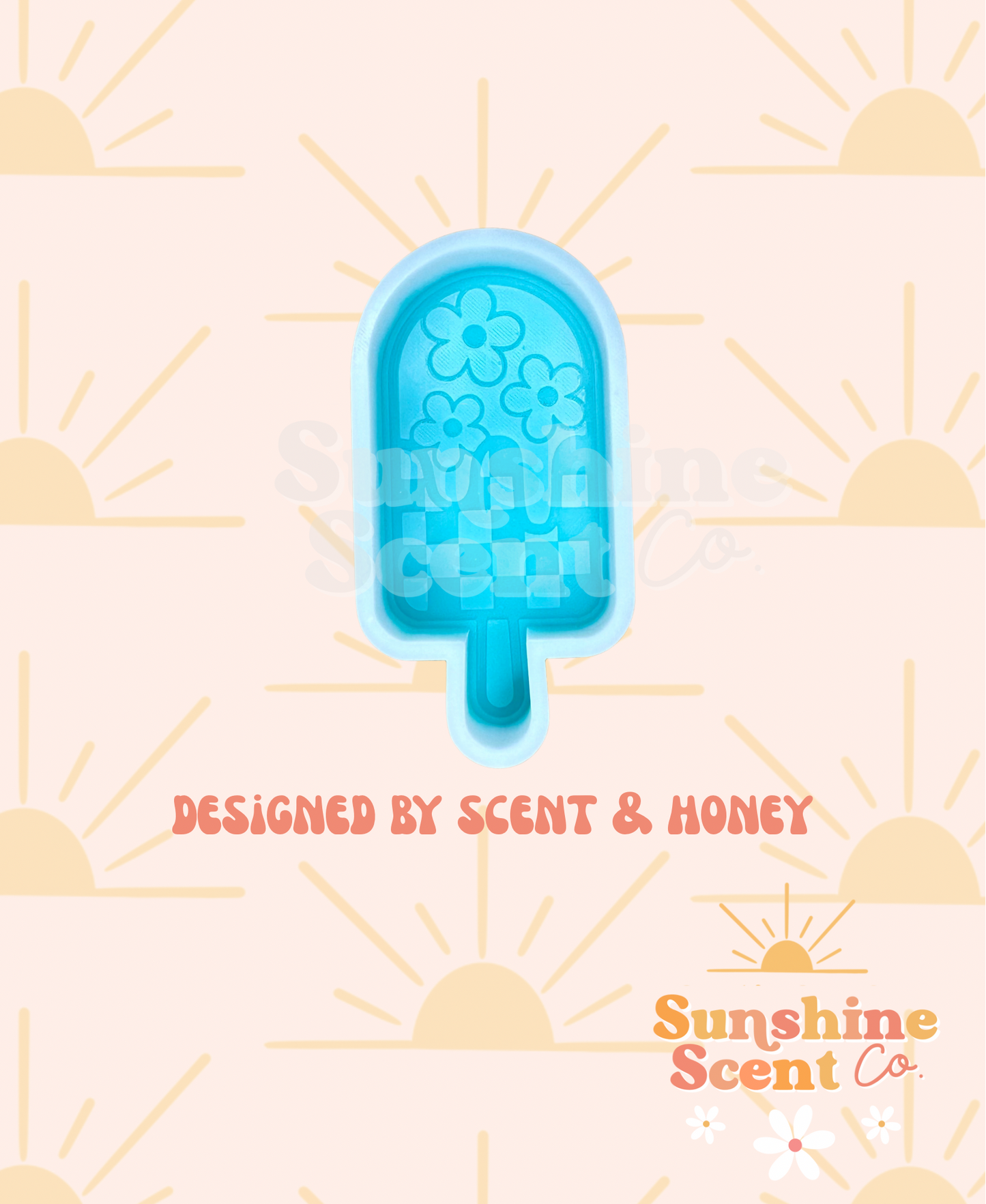 Checkered Floral Popsicle Freshie Mold