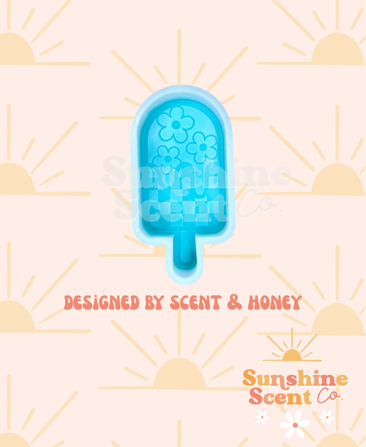 Checkered Floral Popsicle Freshie Mold