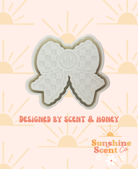 Checkered Happy Bow Freshie Mold