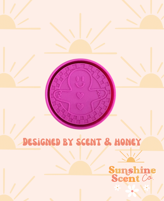 Checkered Happy Gingerbread Freshie Mold