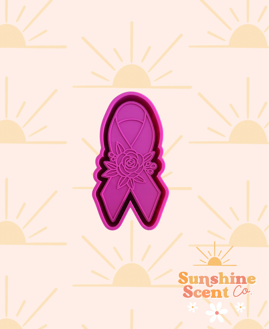 Awareness Ribbon with Flower Freshie Mold